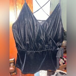 cute, velvet black medium express tank top blouse